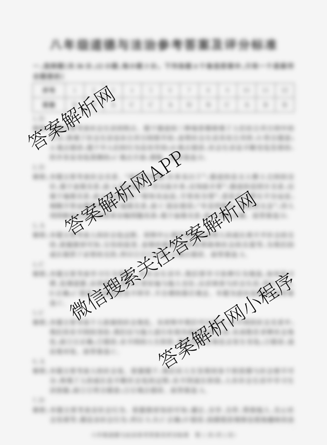 安徽省2025-2026学年八年级上学期教学质量调研一试卷及答案汇总（含生物(苏教版) 物理(沪科版) 道德与法治等17份）道德与法治答案