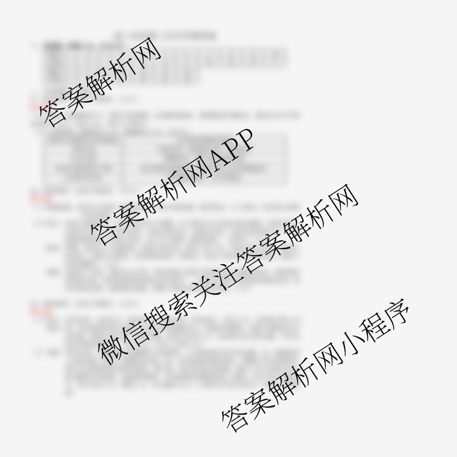 银川一中2026届高三年级第三次月考各科答案及试卷（含英语 政治 化学等）历史答案