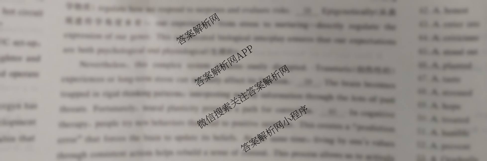 炎德英才大联考湖南师大附中2026届高三月考试卷(四)（含历史、物理、英语等）英语试题
