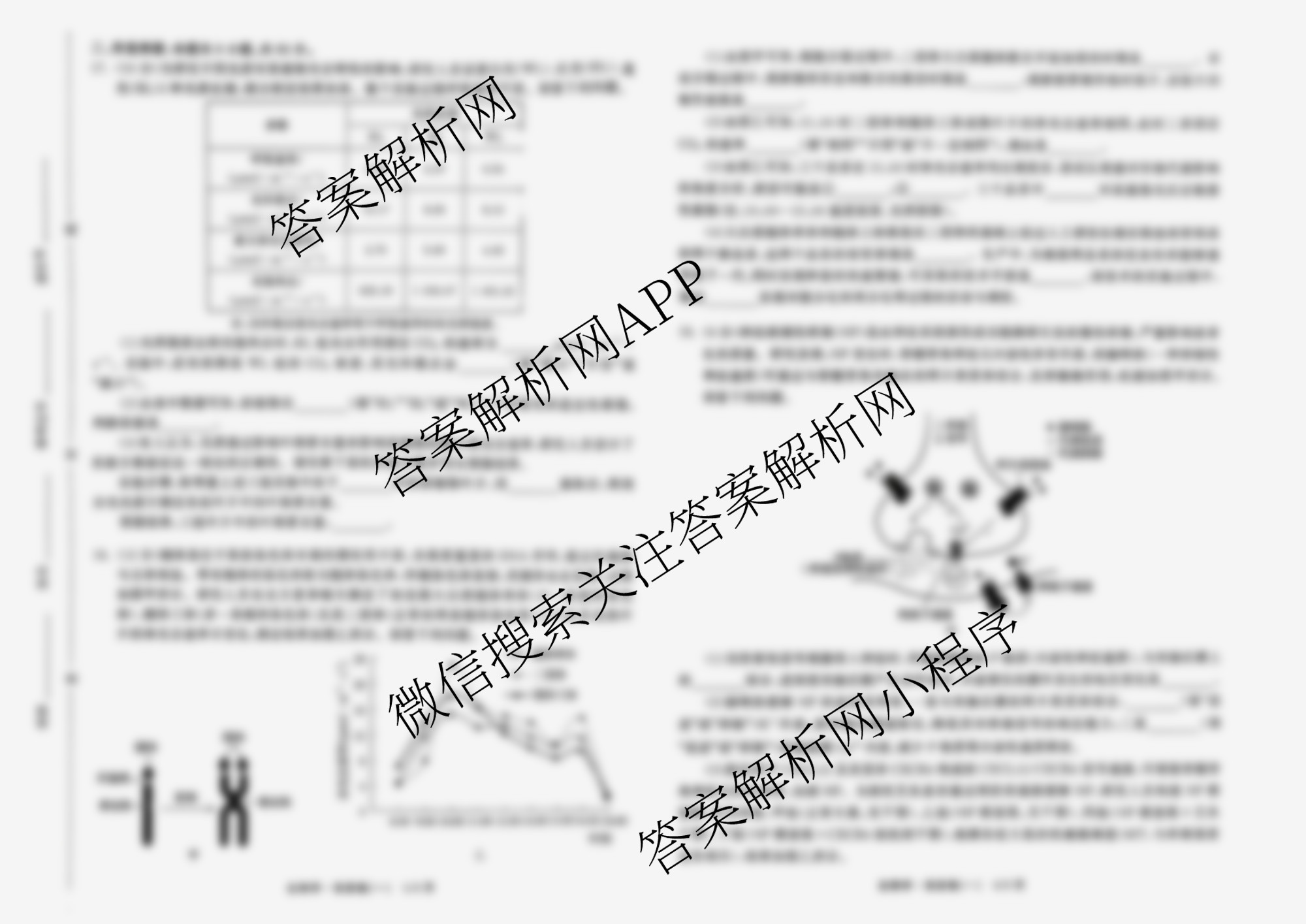 天舟高考衡中同卷2026年普通高等学校招生全国统一考试模拟信息卷(一)1各科答案及试卷: 含化学(无字母)、地理、英语(B)试卷解析生物试题