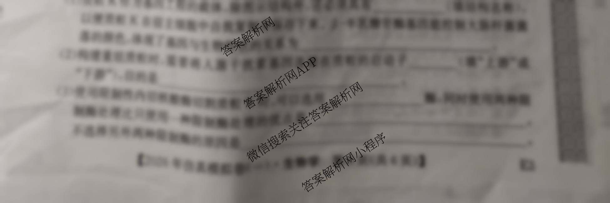 2026年全国高考仿真模拟卷(一)1试卷及答案汇总（含语文、化学(E2)、化学(广西)等）生物试题