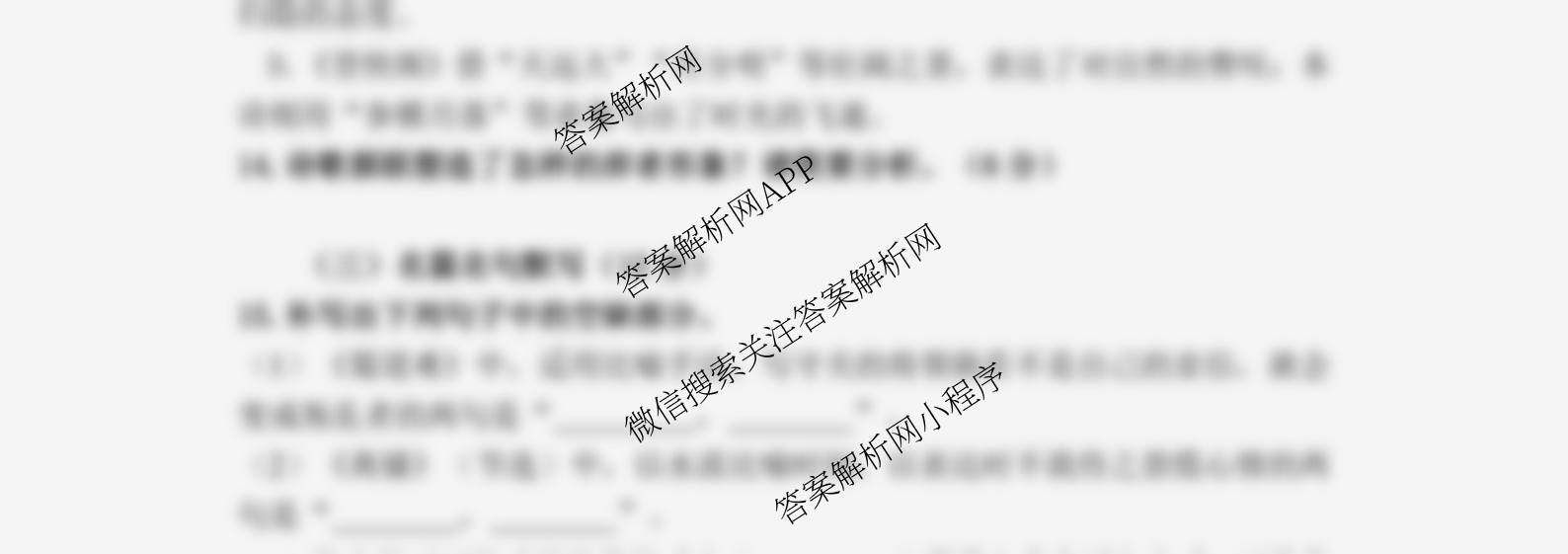 福建省福州一中2024-2025学年第二学期第四学段模块考试高二: 含地理、物理、语文试卷解析语文试题