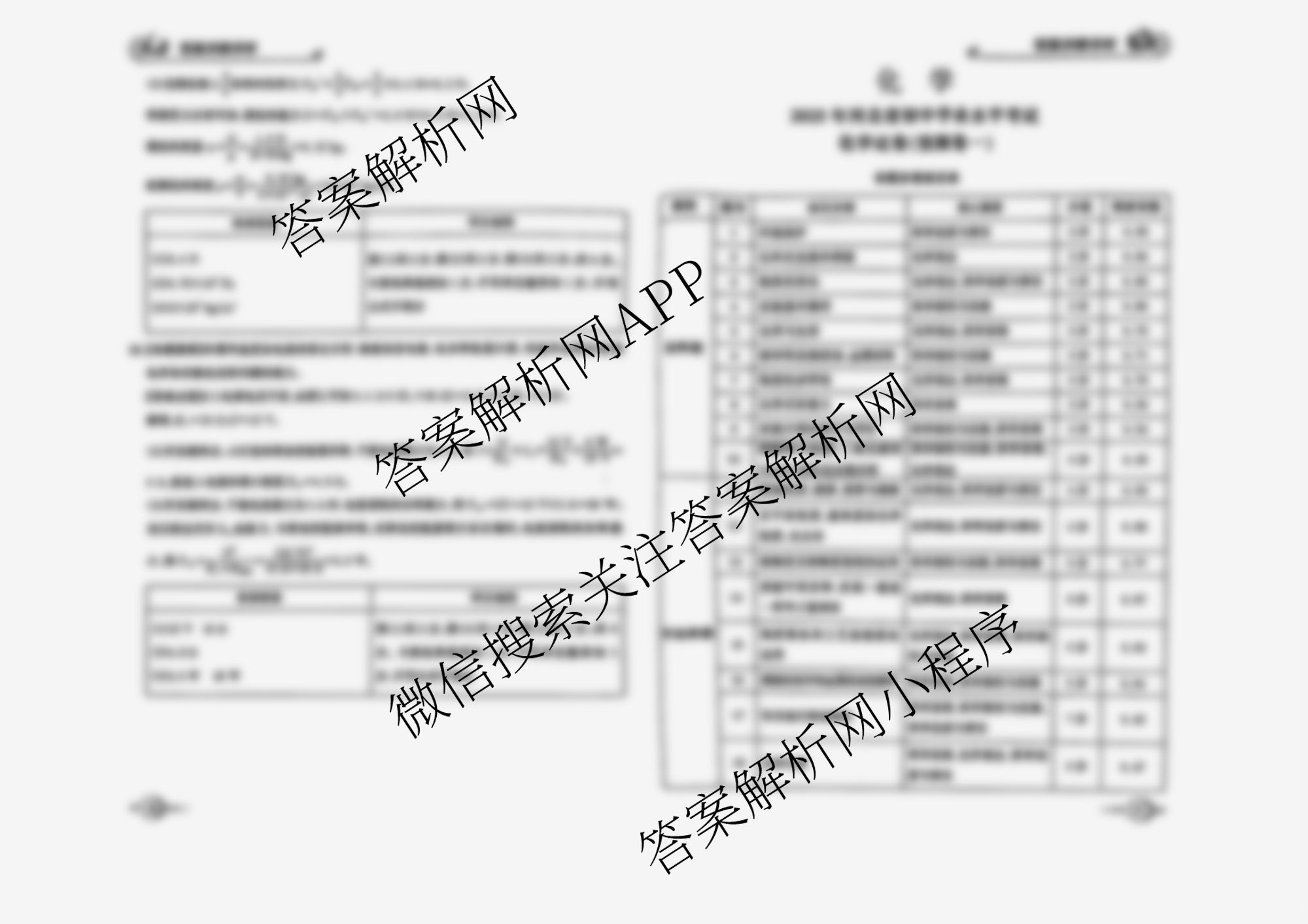 2025年河北省初中学业水考试(预测卷一)各科答案及试卷（含历史 语文 道德与法治等）化学答案