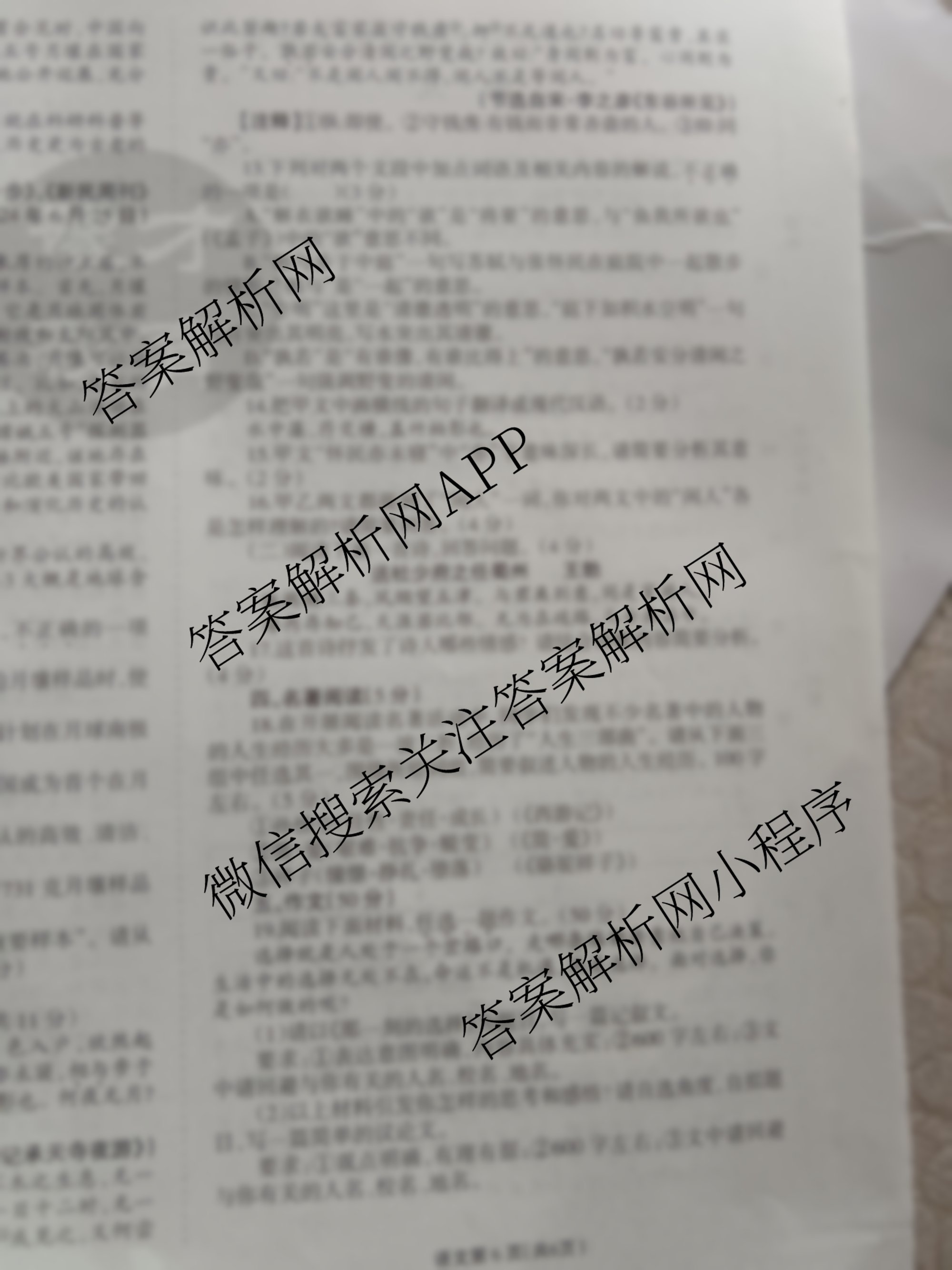 豫才教育2025年河南省名校大联考试卷(5月)试卷及答案汇总（含道德与法治 历史 英语等）语文试题