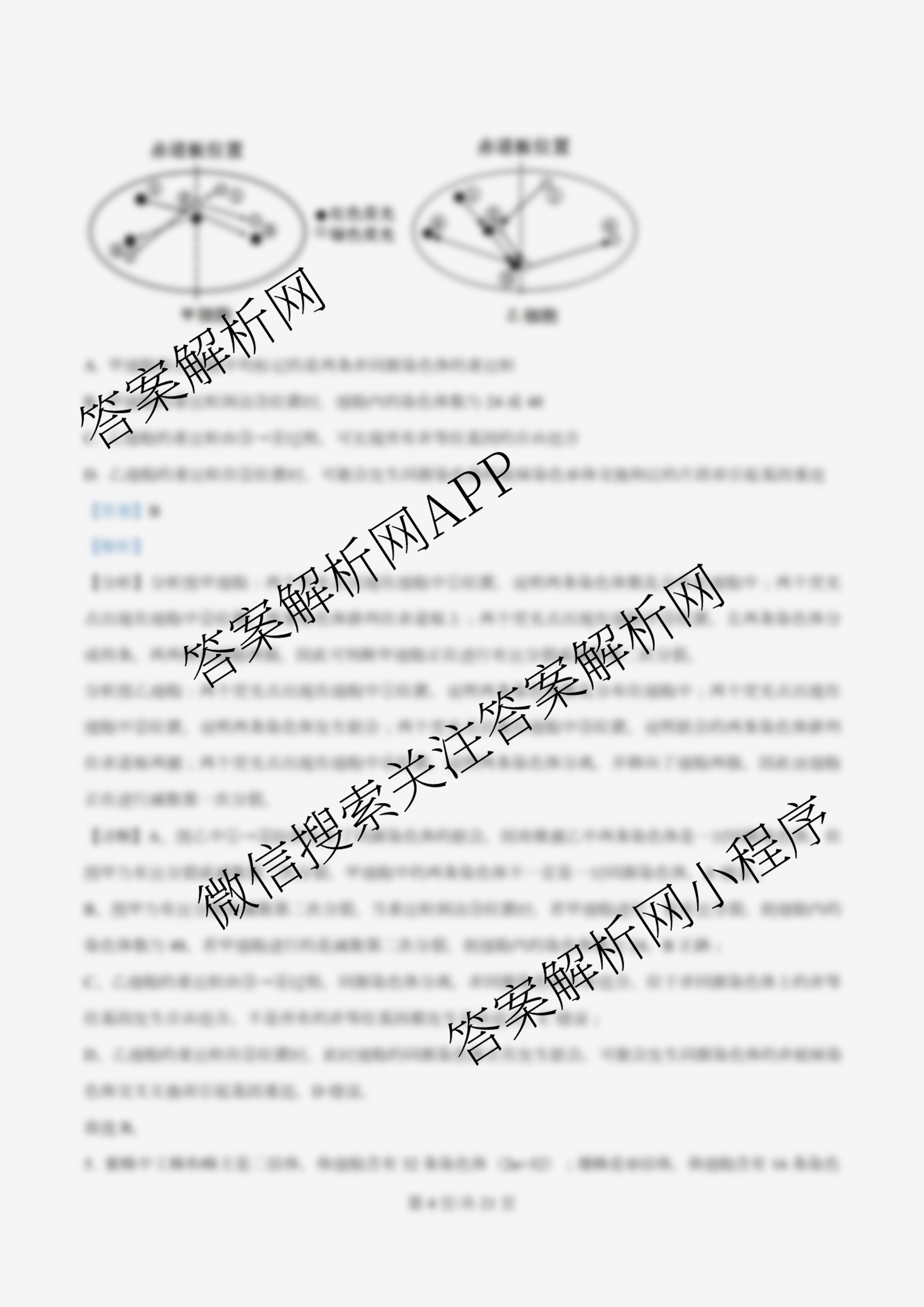 南开大学附属中学2026届上学期第一次阶段检测试卷及答案汇总（9科全）生物答案