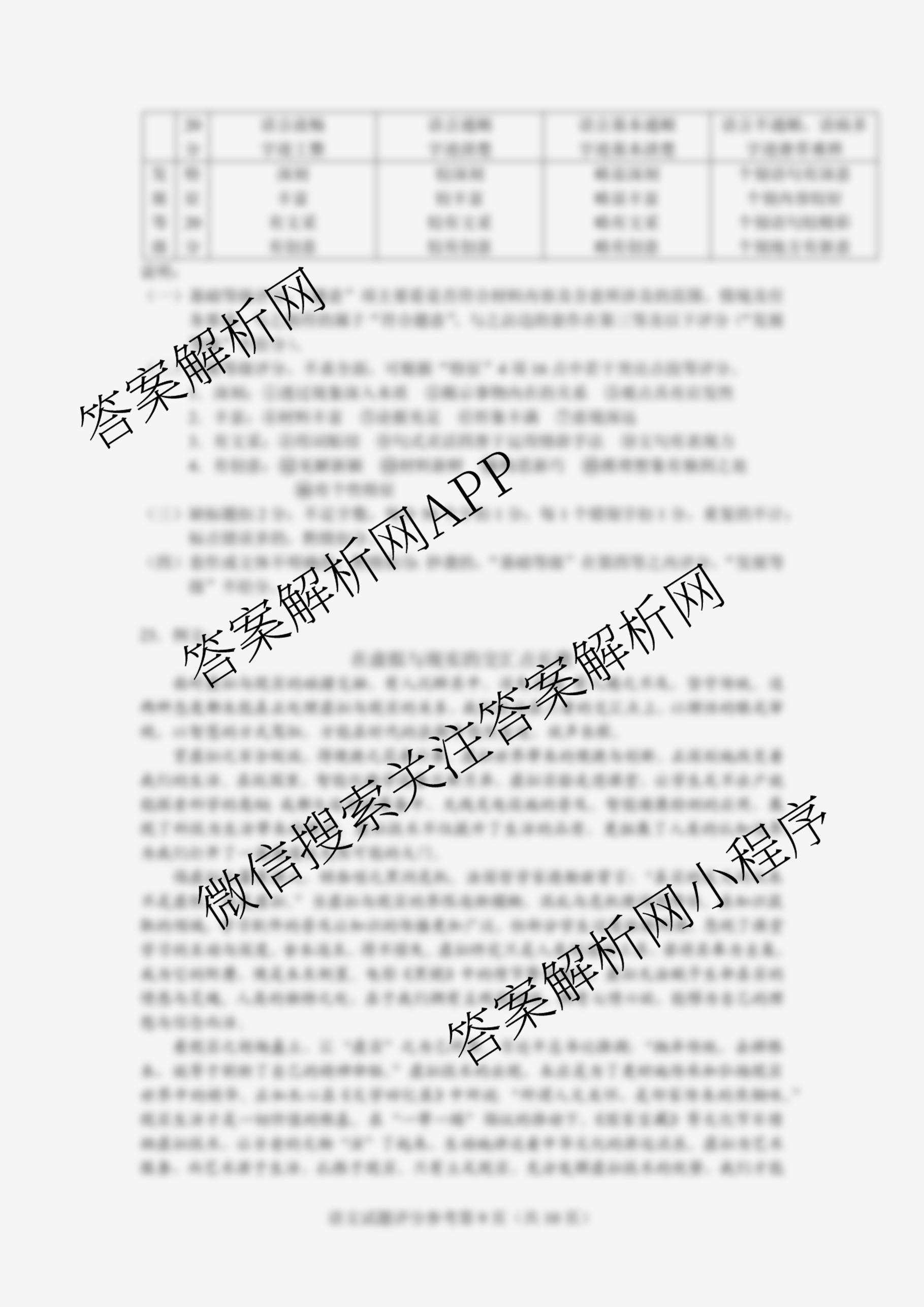 云南省玉溪一中2025-2026学年上学期高三适应性测试(六)试卷及答案汇总（含化学 历史 语文等9份）语文答案