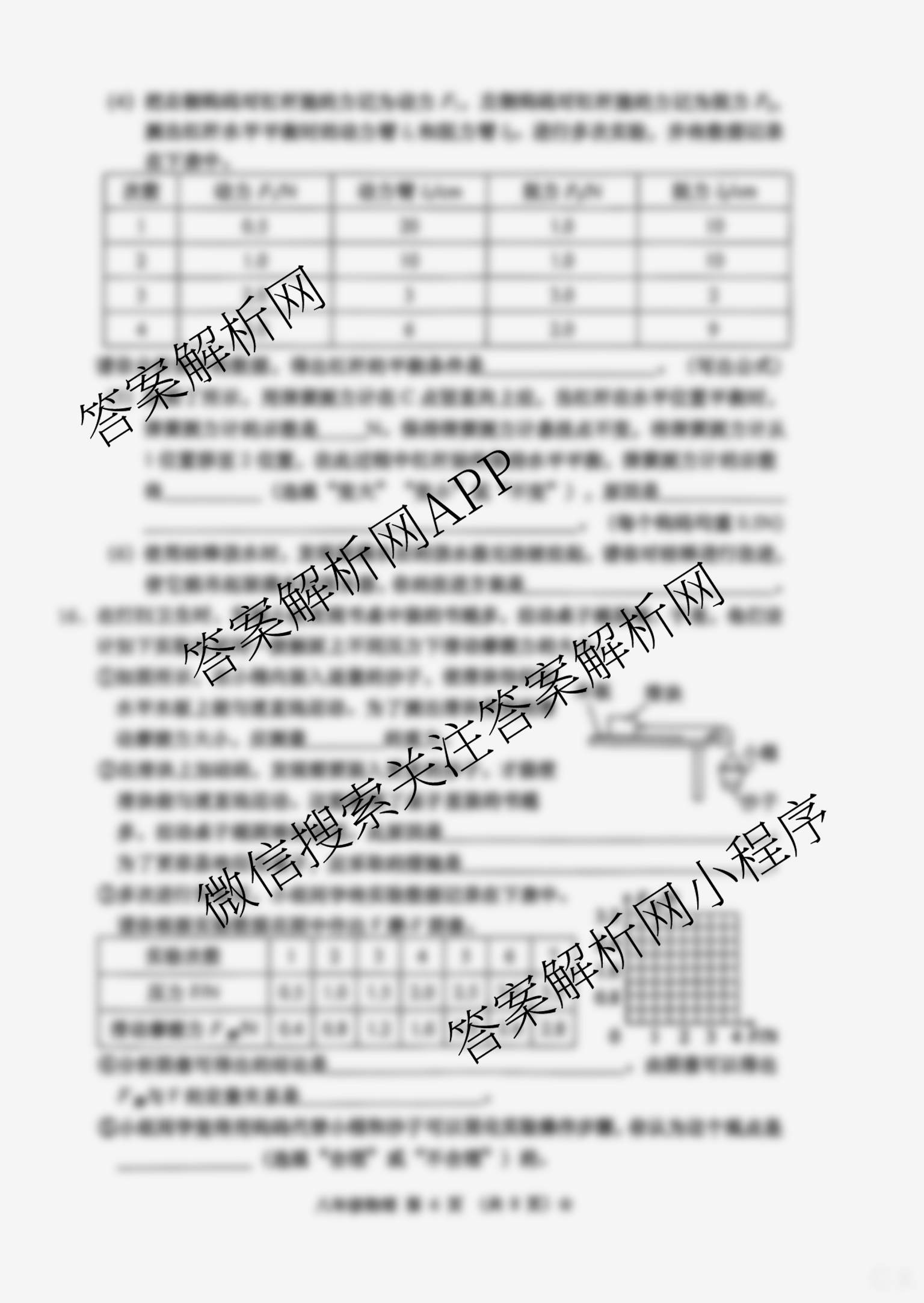 山西省2024-2025学年第二学期八年级阶段性检测二试卷及答案汇总（含生物 语文 物理等）物理试题