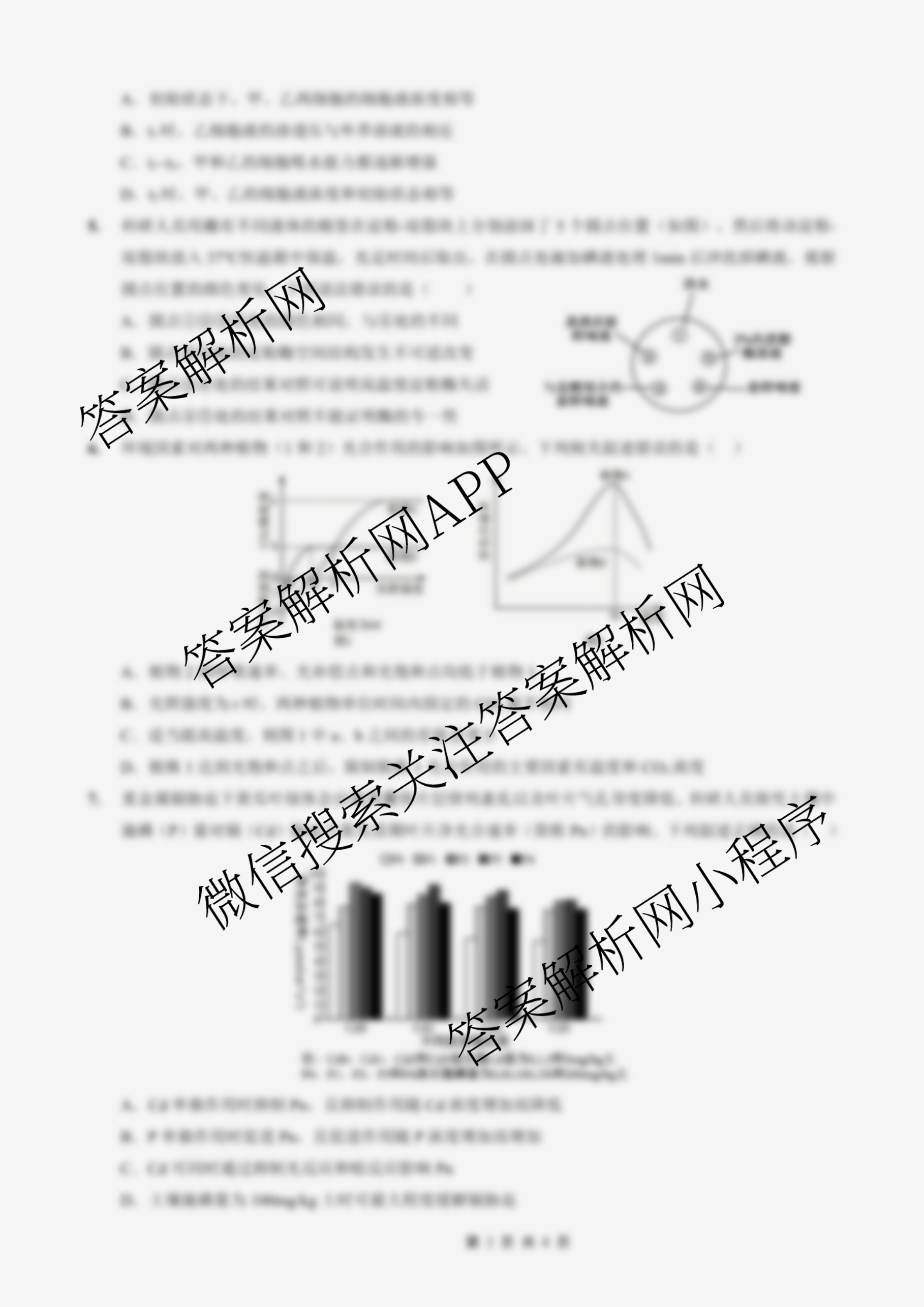 重庆外国语学校2026届高三(上)10月月考(四)各科答案及试卷(9科全)生物试题 重庆外国语学校2026届高三(上)10月月考(四)各科答案及试卷(9科全)生物试题