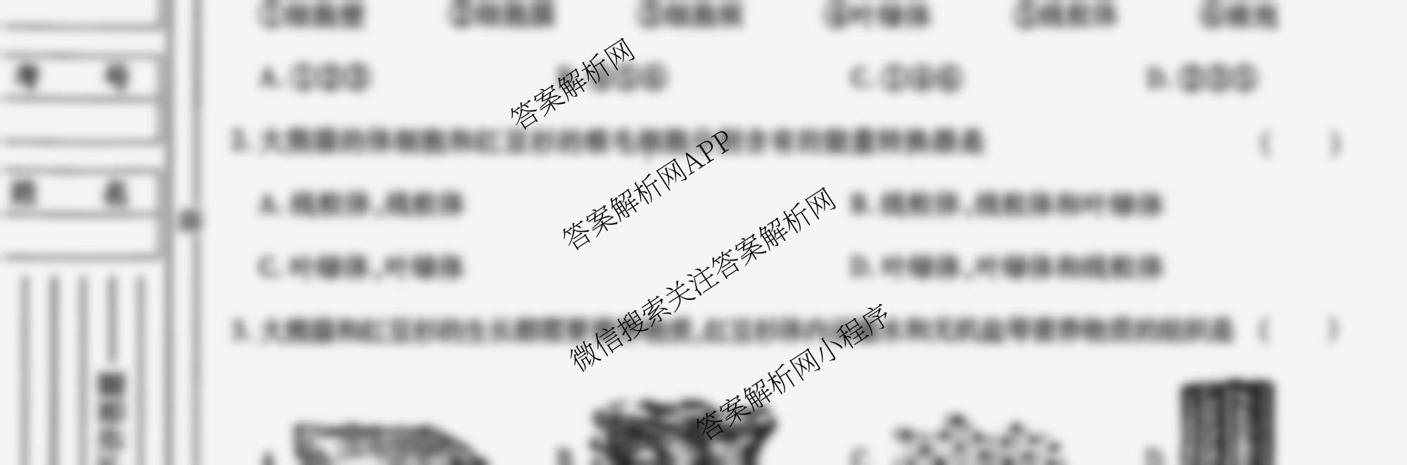 [益卷]2025~2026学年度第一学期课后综合作业(三)[试卷类型A]七年级各科答案及试卷（8科全）生物试题