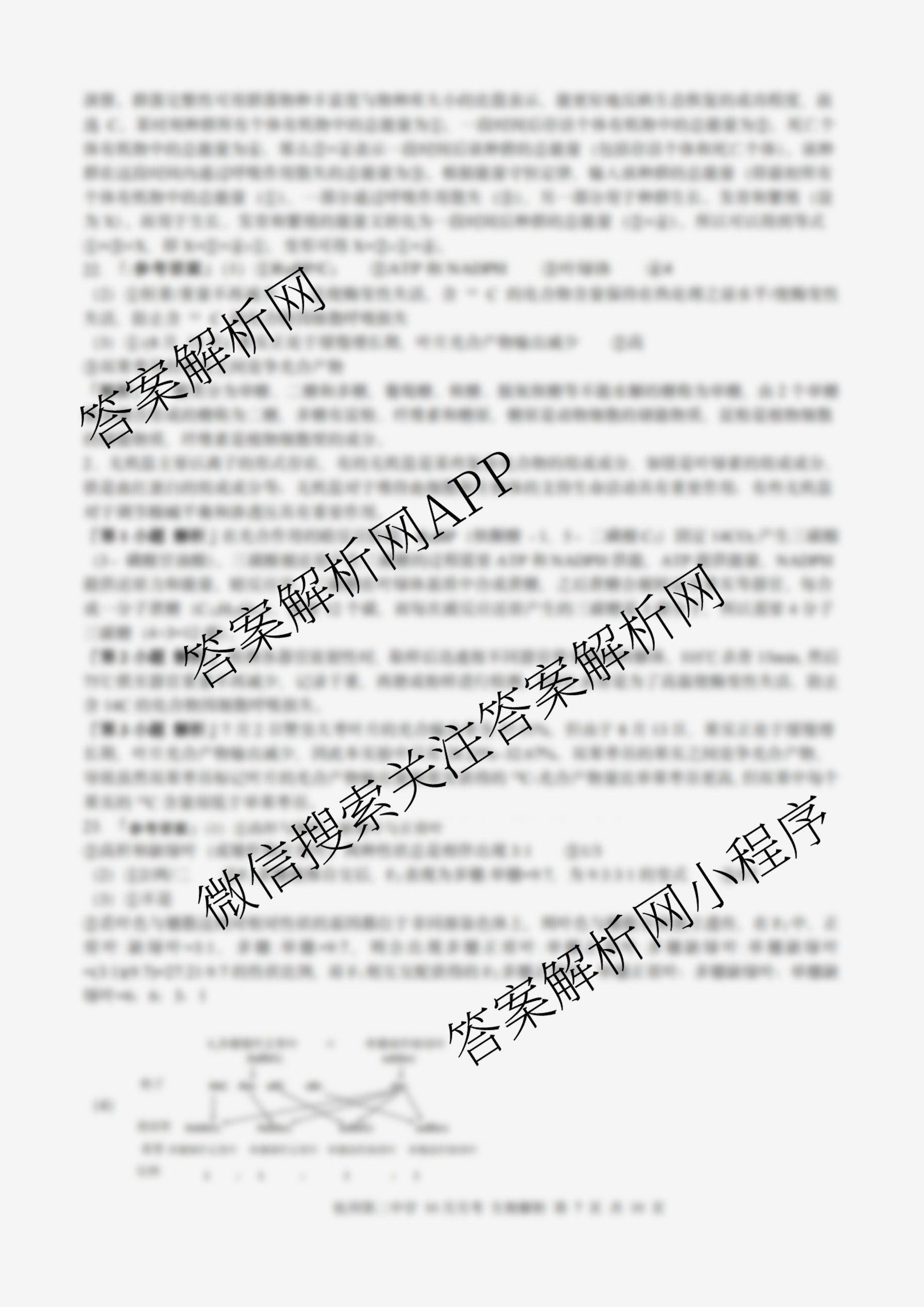 杭州二中2025学年第一学期高三年级十月月考试卷及答案汇总（含化学、政治、生物等）生物答案