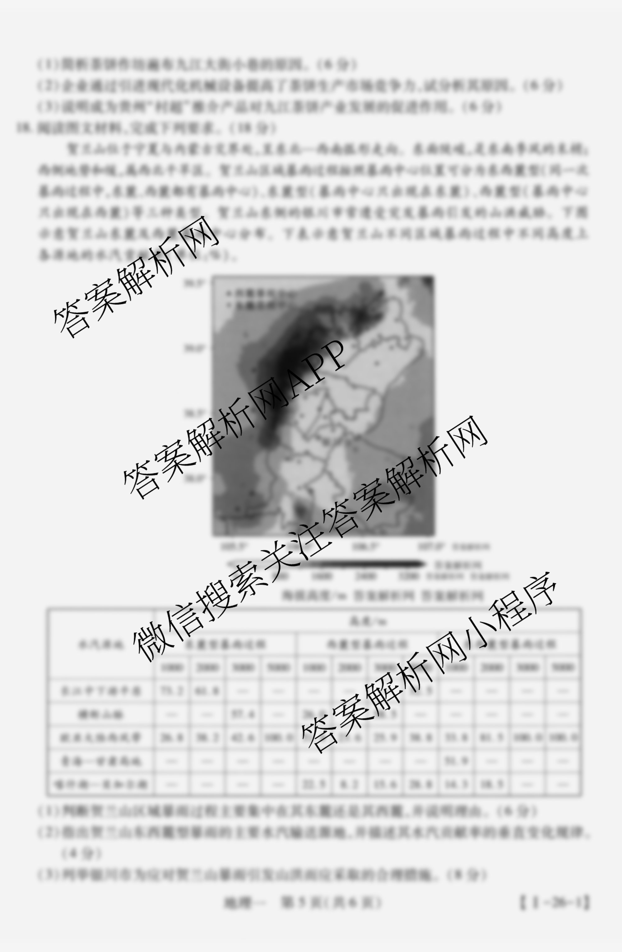 2026届智慧上进名校学术联盟高考模拟信息卷&冲刺卷&预测卷(一)1各科答案及试卷（含化学(GD-26-1) 物理(AH) 生物(II)等）地理试题