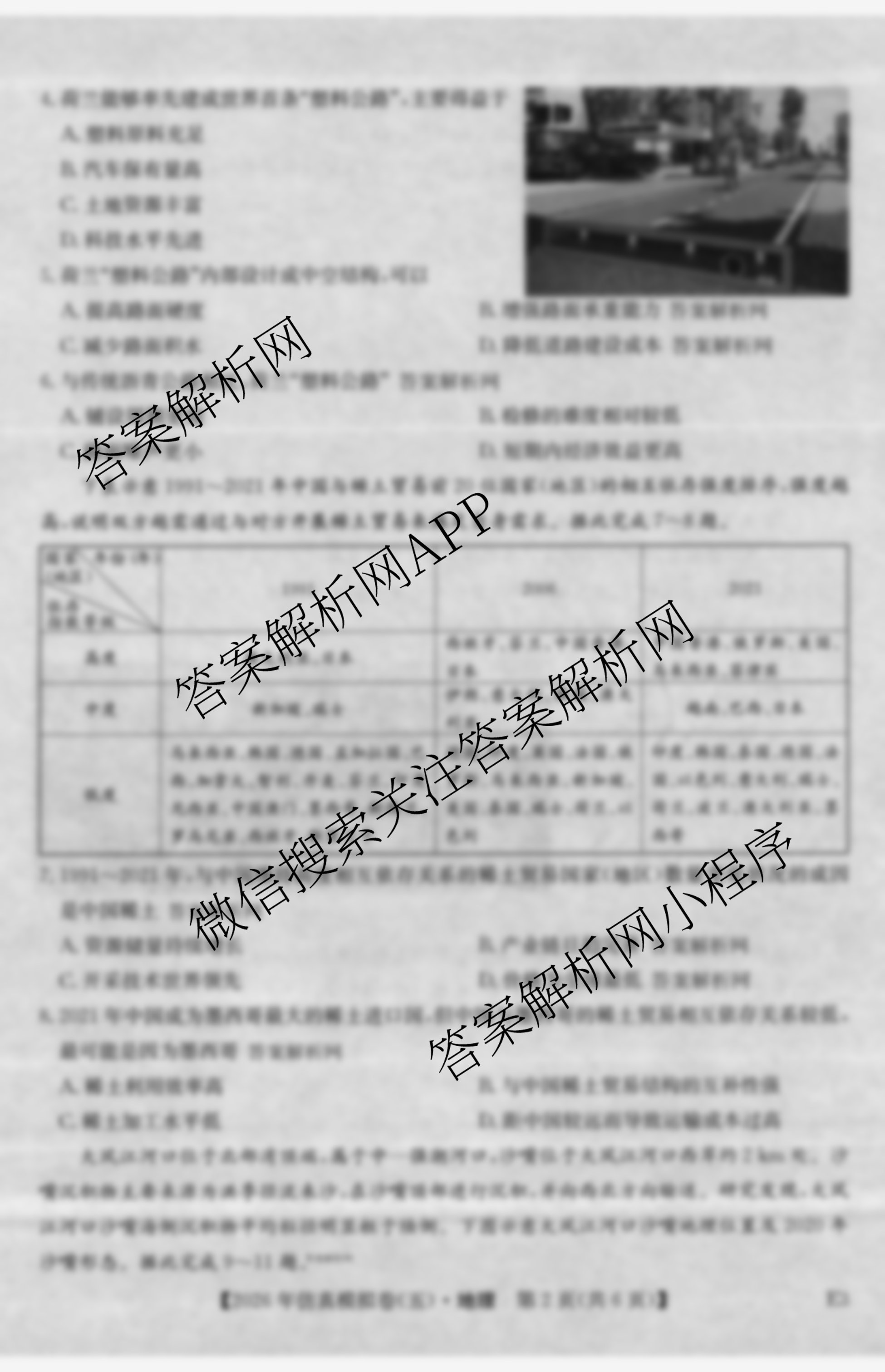 2026年全国高考仿真模拟卷(五)5（35科全）地理试题