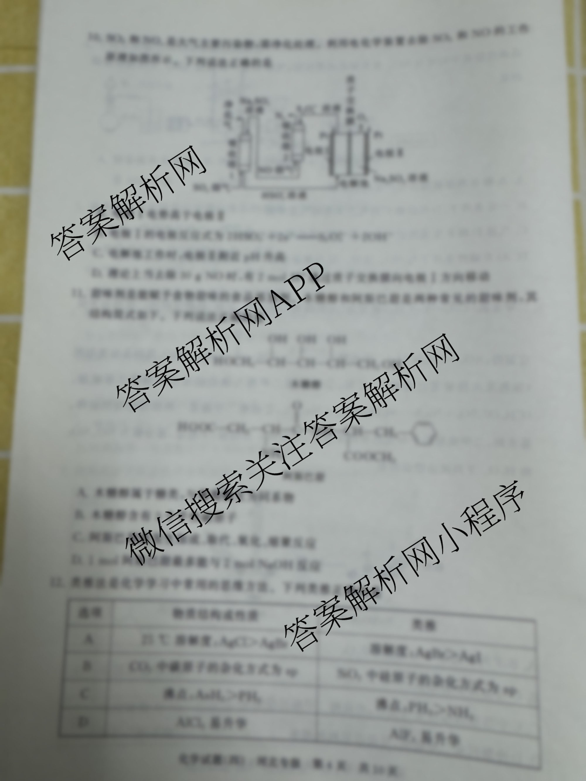 冲刺新高考2026届高考仿真模拟卷(T8)(四)4试卷及答案汇总（含地理 历史(河北专版) 历史等）化学试题