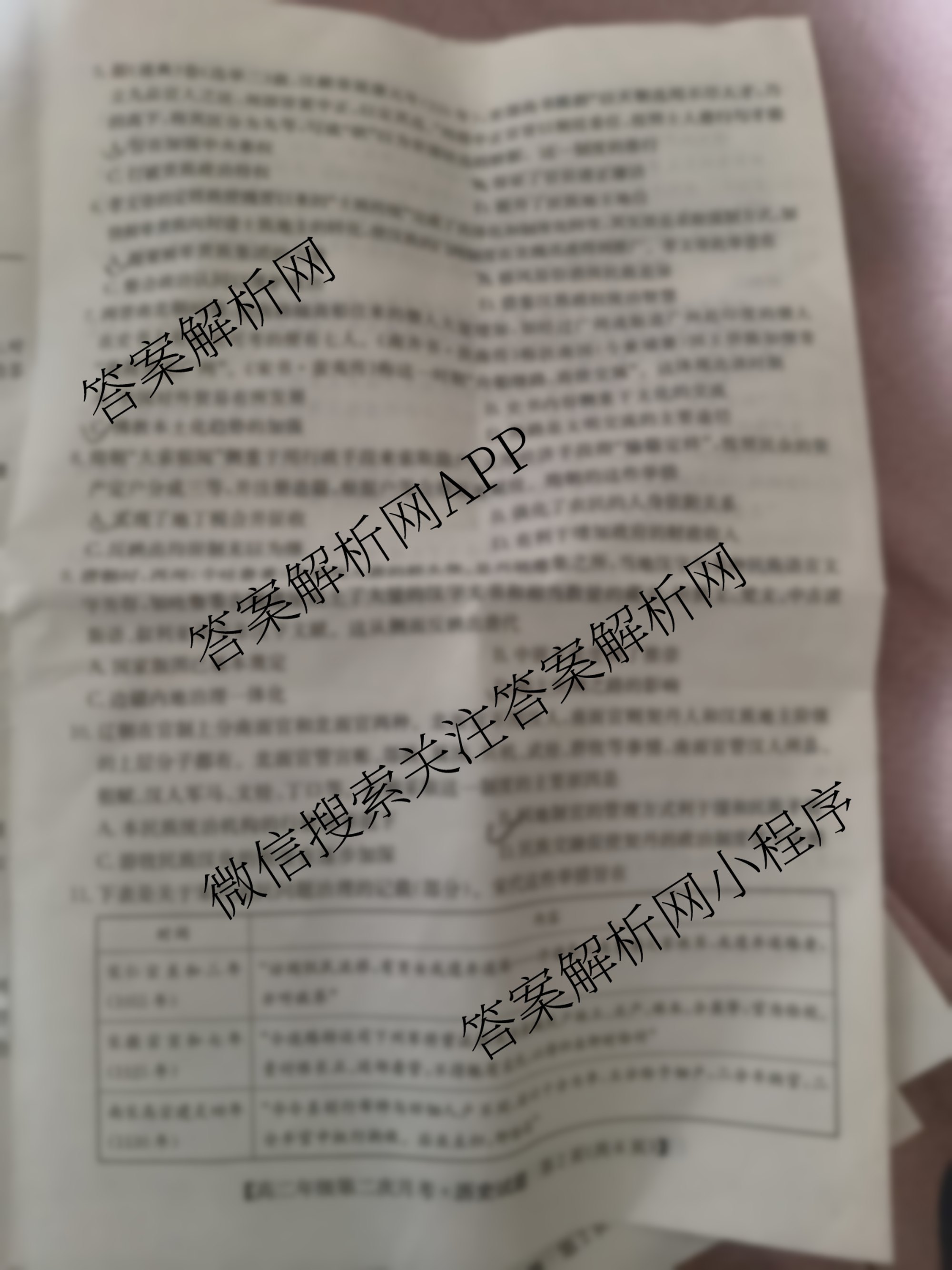 2024~2025学年度神木一中高二年级第二次月考各科答案及试卷（含历史 地理 英语等9份）历史试题